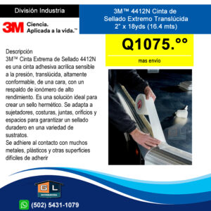 3M™ 4412N Cinta de Sellado Extremo Translúcida 2 pulgadas x 18yds - guatemala 2022