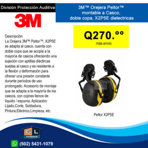 3M™ Orejera Peltor™ Montable a Casco X2P5E- Guatemala Junio 2022