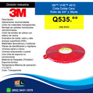 3M™-VHB™-4910-Cinta-Doble-Cara-Rollo-de-tres-cuartos-de-pulgada-x-36-yds-Transparente-guatemala-2022
