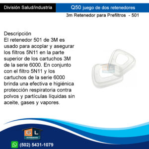 3m 501 retenedor para Prefiltro - Guatemala Junio 2022