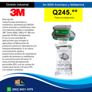 3m 6004 Amoniaco y Metilamina Guatemala abril 2022