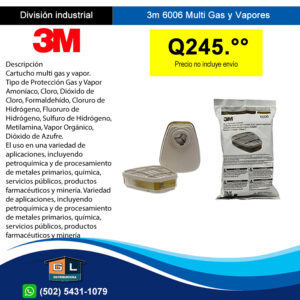 3m 6006 Filtro Multigas Acido y Vapores Organic Guatemala abril 2022