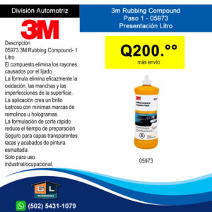 3m Compuesto Pulidor Paso 1 05973 Presentación Litro - Guatemala Junio 2022