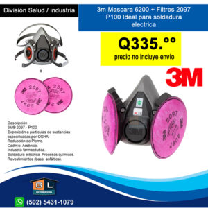 3m Mascara 6200 + Filtros 3m 2097 P100 guatemala 2022