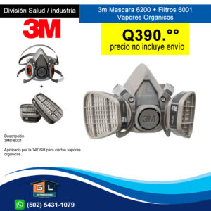 3m Mascara 6200 + Filtros 6001 guatemala 2022