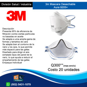 3m Mascara Desechable Aura 9205+ guatemala 2022