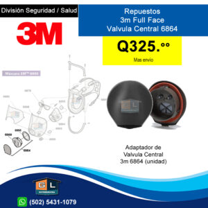 Adaptador de Valvula Central 3m 6864 para Full Face 3m 6800 - GL DISTRIBUIDORA - mayo 2025