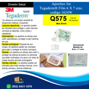 Apositos 3m Tegaderm Film 6 cms. x 7 cms. cod. 1624W - OP