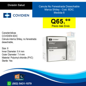 Canula-No-Fenestrada-Desechable-Marca-Shiley-Cod.-6DIC-Medida-6-Gl-Distribuidora