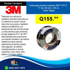 Cinta para ductos multiuso 3M™ DT17, 17 mil, 48 mm x 54 - Guatemala 2023