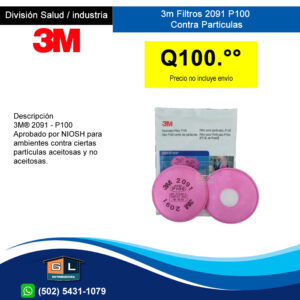 Filtros 3m 2091 P100 - GL Distribuidora guatemala 2022