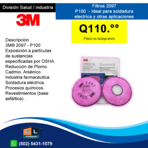 Filtros 3m 2097 P100 - Gl Distribuidora guatemala 2022