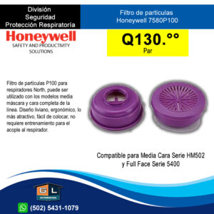 Filtros Honeywell para protección de Particulas 7580P100 - Gl Distribuidora Guatemala