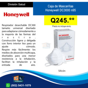 Honeywell N95 Mascarillas N95 dc300 caja de 20 unidades - GL DISTRIBUIDORA GUATEMALA 2022