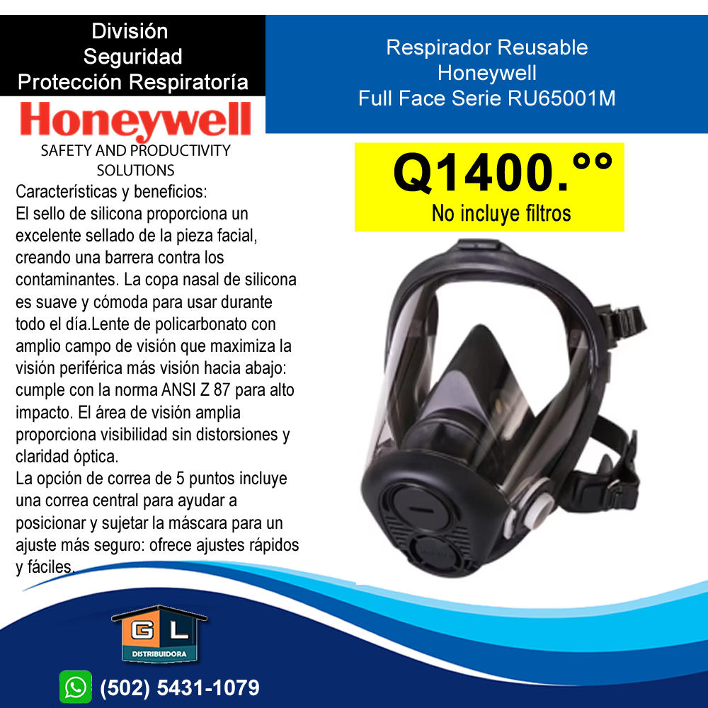Honeywell-Respirador-Reusable-Full-Face-RU6500-con-Arnes-de-5-puntos-Cara-completa-Gl-Distribuidora-Guatemala