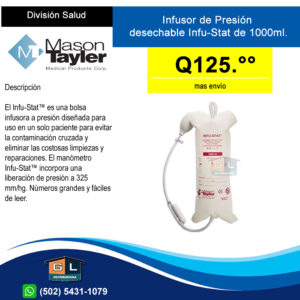 Infusor-de-presion-desechable-Infu-Stat-de-1000ml-marca-Mason-Tayler-Guatemala-Junio-2022