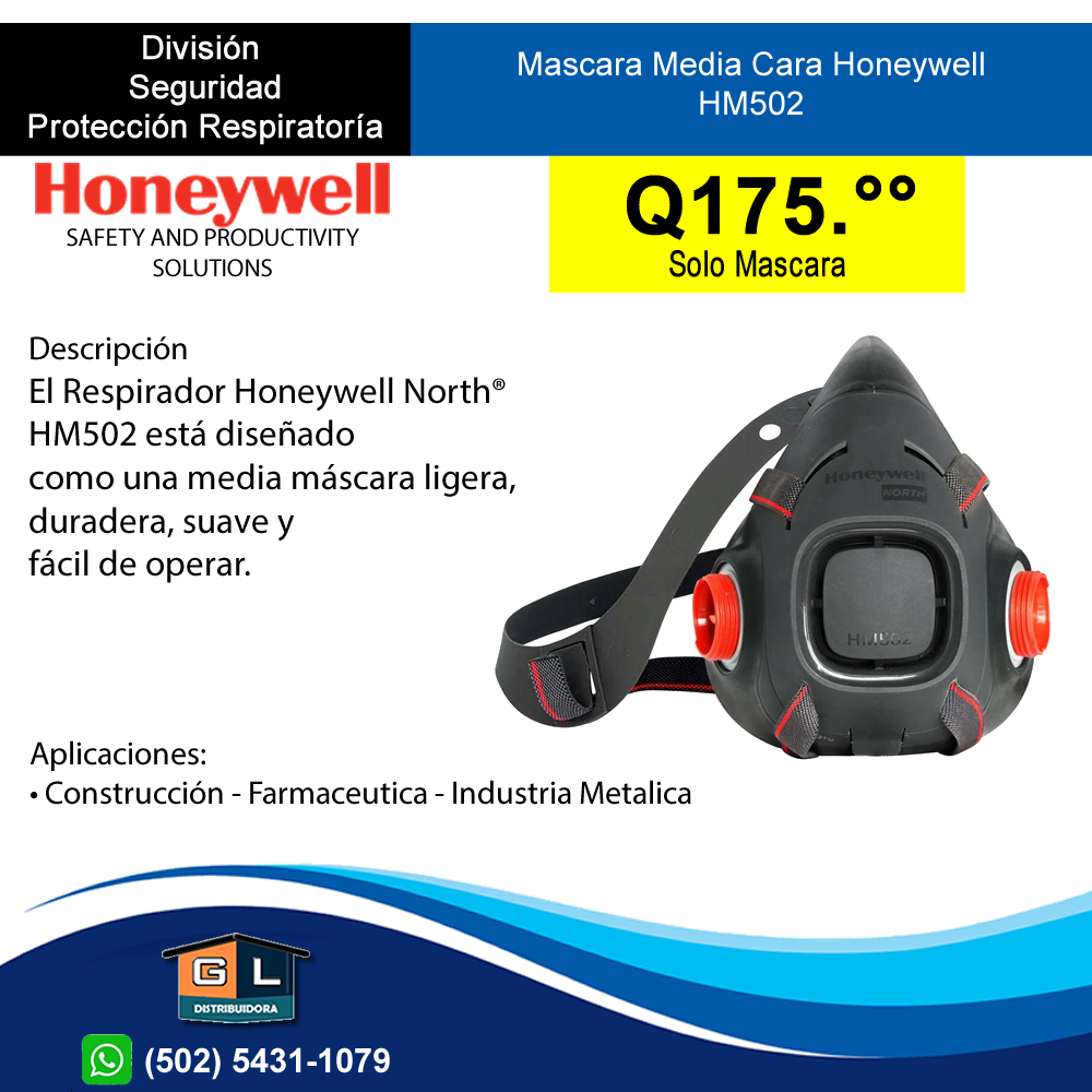 Mascara Media Cara Honeywell HM502 - GL DISTRIBUIDORA - Junio 2022