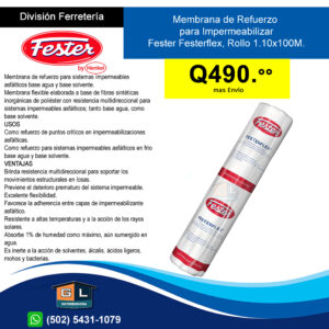 Membrana de Refuerzo para Impermeabilizar - Fester Festerflex, Rollo 1.10x100M