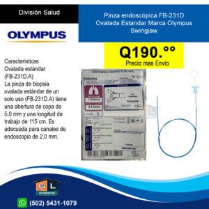 Pinza-endoscopica-ovalada-estandar-FB-231D-Marca-Olympus-Swingjaw-GL-DISTRIBUIDORA