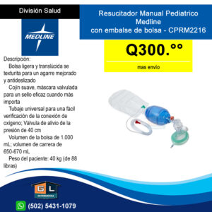 Resucitador Manual Pediatrico Medline con embalse de bolsa - CPRM2216 - Guatemala Junio 2022