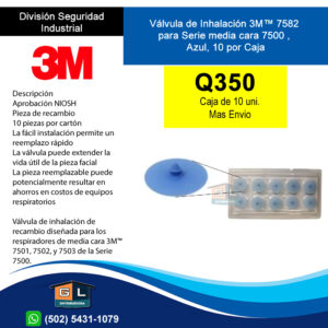 Valvula-de-Inhalacion-3M™-7582-para-Serie-7500-Azul-10-por-Caja-GL-DISTRIBUIDORA-Guatemala