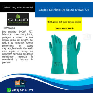 Guantes Industriales de Nitrilo para Quimicos - Showa 727