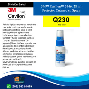 3M™ Cavilon™ 3346 de 28ml Protector Cutaneo en Spray - Guatemala Junio 2025