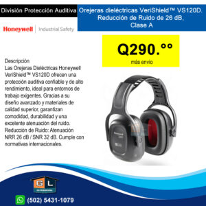 Orejeras dieléctricas VeriShield™ VS120D. 26db - Guatemala Junio 2022
