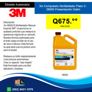 3m Compuesto Abrillantador Imperial Cera Paso C 6000 Presentación Galón - Guatemala Junio 2022
