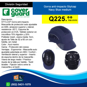 Gorra Anti impacto Stylcap Cover Guard - Navy Blue Medium - guatemala 2022