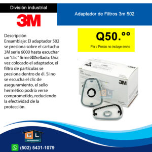 Adaptador de filtros 3m serie 502 - para filtros serie 6000, 7093, 2091 y 2097 - Guatemala abril 2022